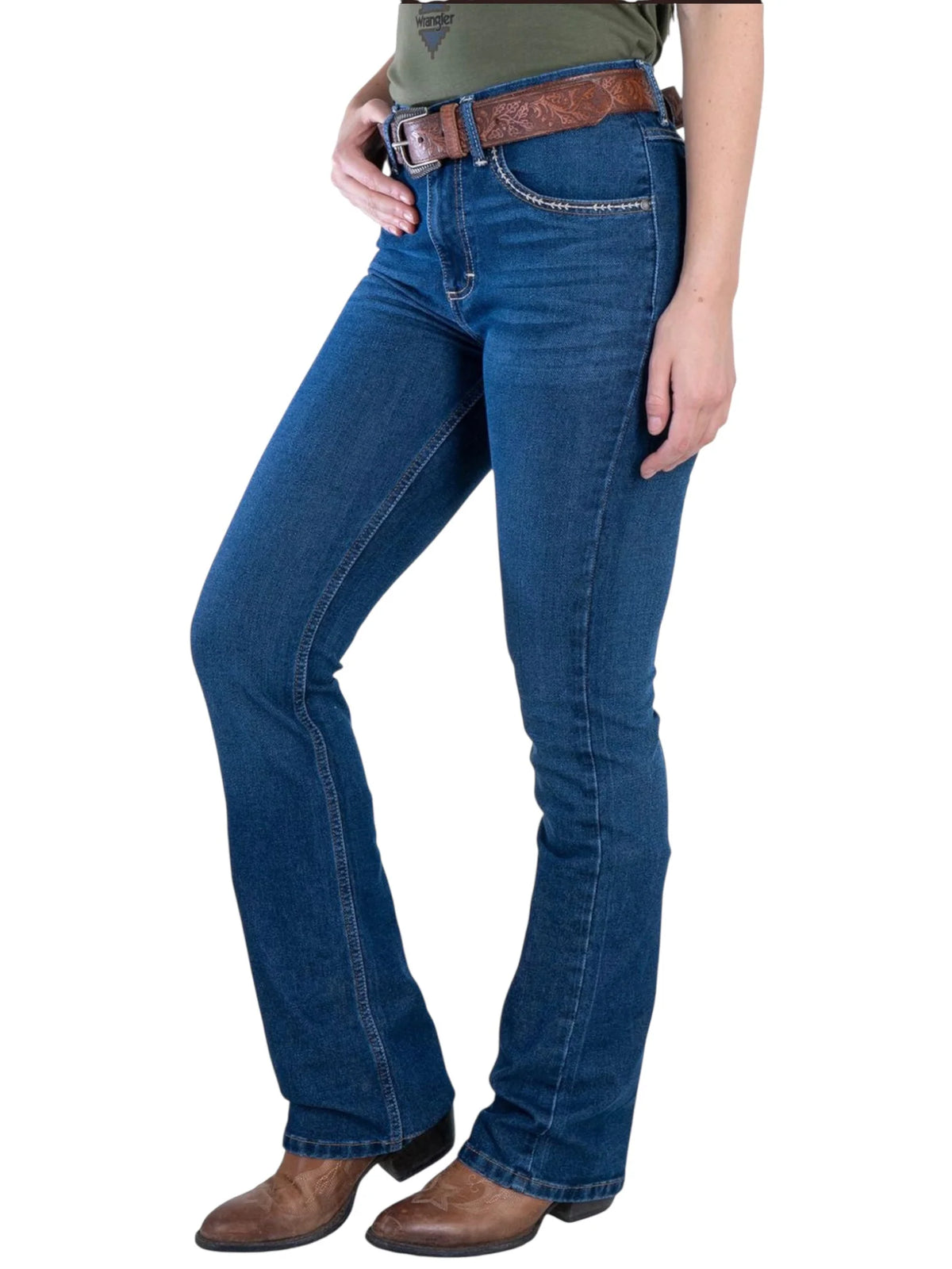 112387167|JEANS HISE RISE CORTE DE BOTA