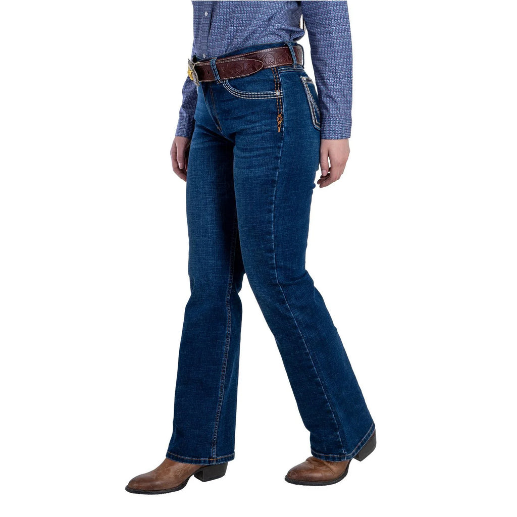 112381266|JEANS HISE RISE CORTE DE BOTA
