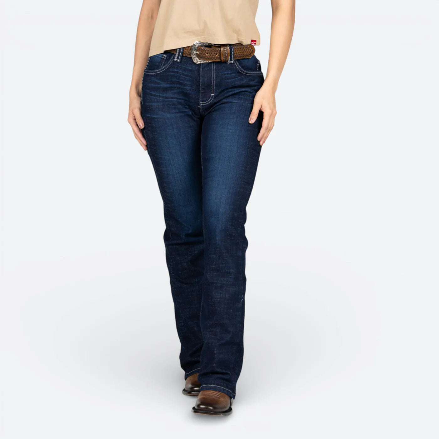 112381282|JEANS HIGH RISE CORTE BOTA