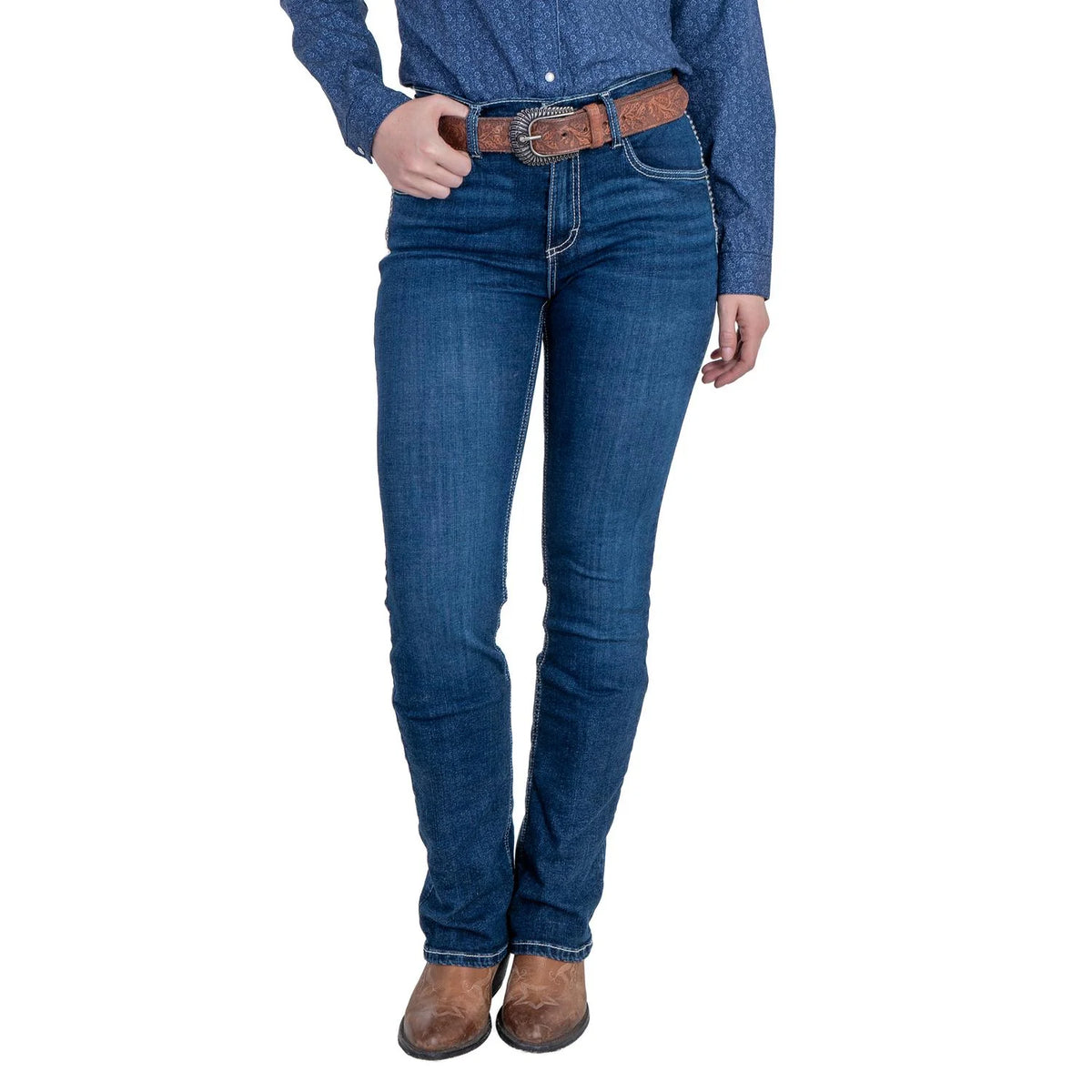 112381283|JEANS HIGH RISE CORTE BOTA