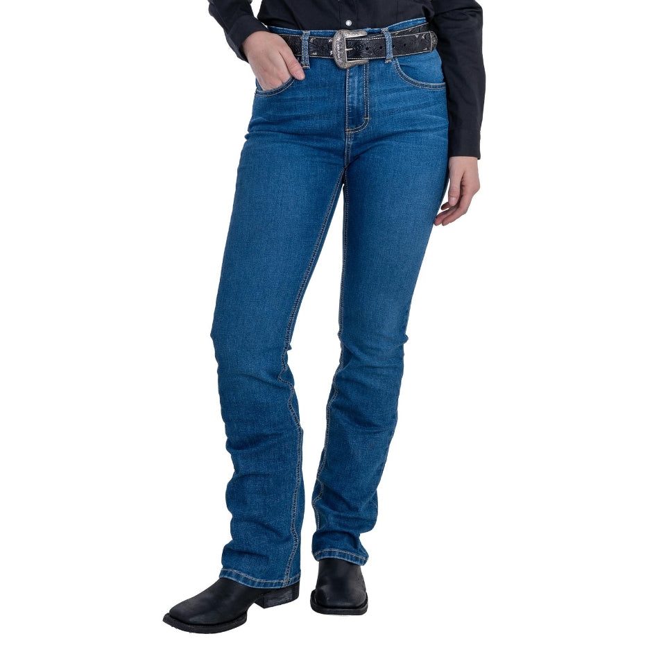 112381291|JEANS HISE RISE CORTE DE BOTA