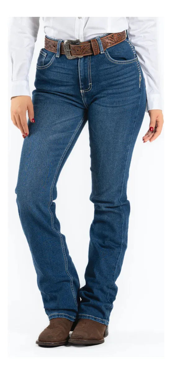 112373582|JEANS HISE RISE CORTE DE BOTA