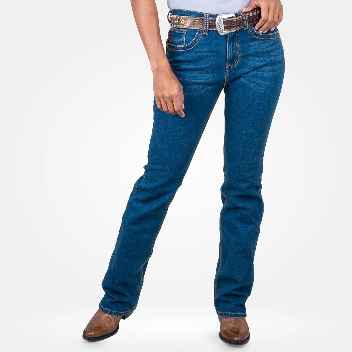112390608|JEANS HISE RISE CORTE DE BOTA