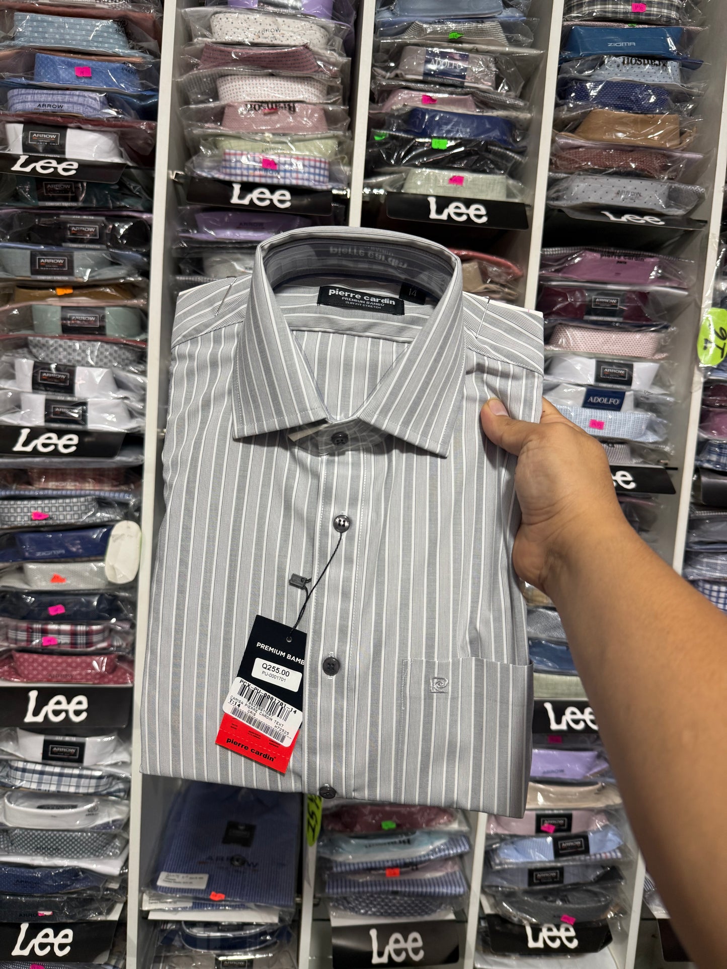 CAMISA PIERRE CARDIN TEXTURAS RAYAS BAMBU