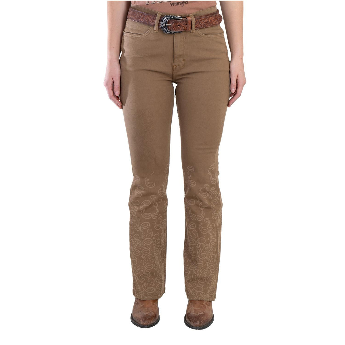 112381750|JEANS HISE RISE CORTE DE BOTA