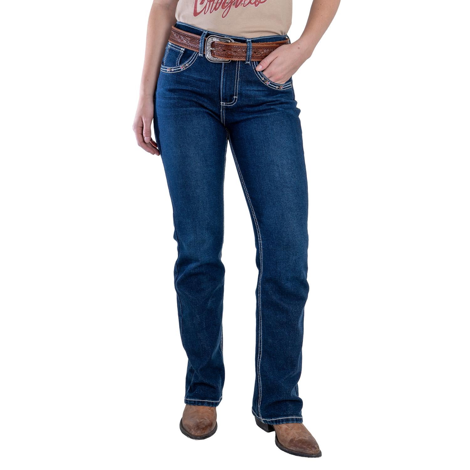 112381286|JEANS HISE RISE CORTE DE BOTA
