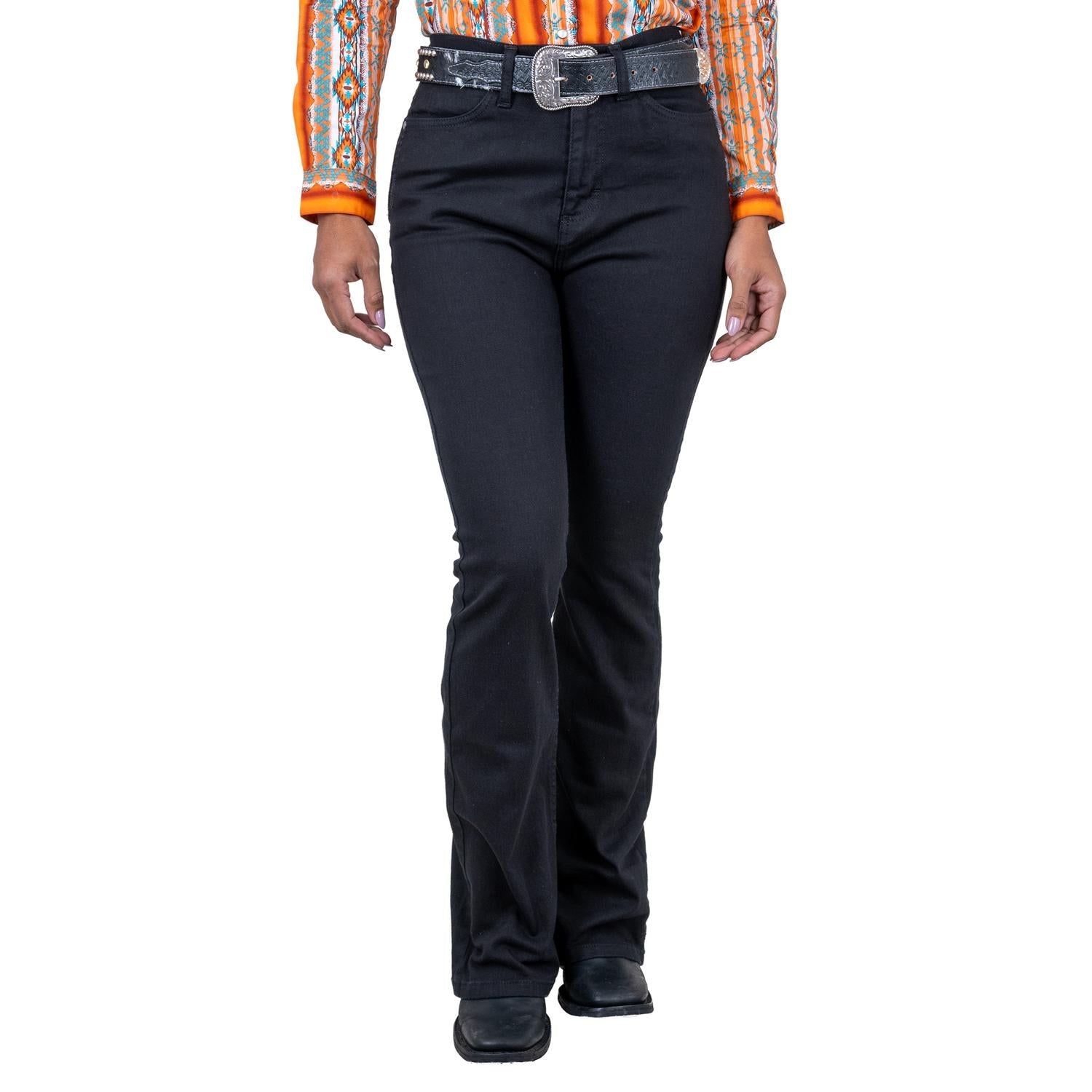 112387094|JEANS HISE RISE CORTE DE BOTA