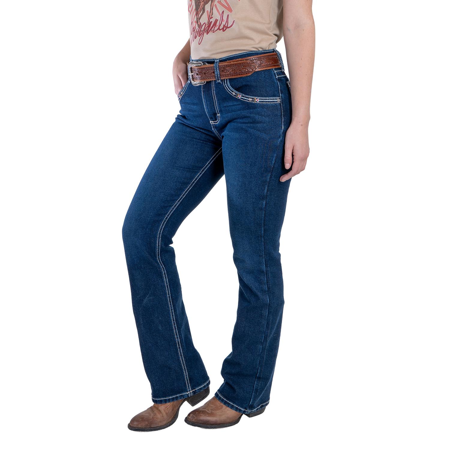 112381286|JEANS HISE RISE CORTE DE BOTA
